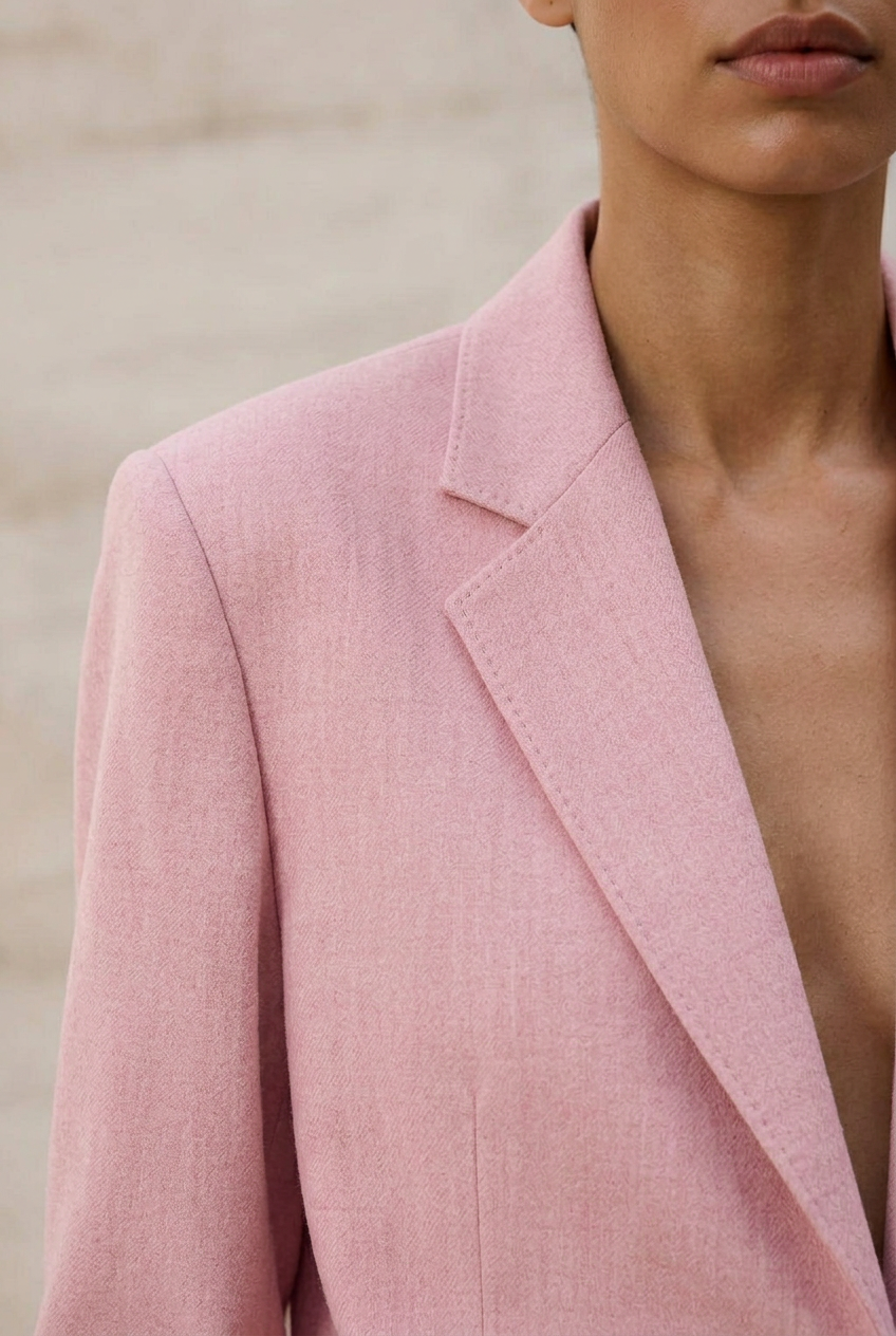 Close-up of the soft unpadded shoulder