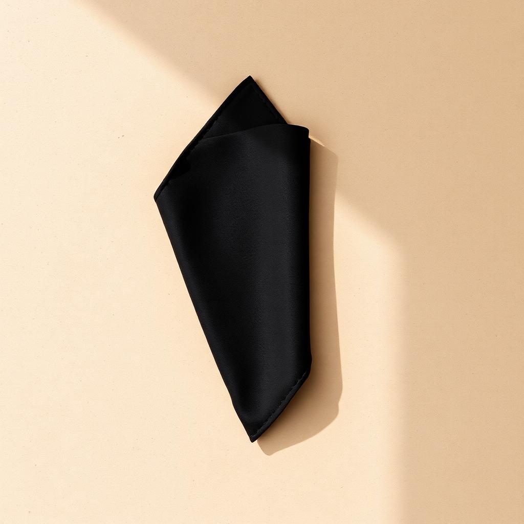 The UNSTRCT Pocket Square in Black, laid flat
