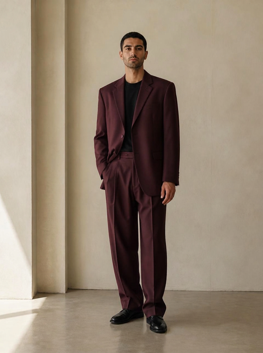 UNSTRCT suit in Burgundy
