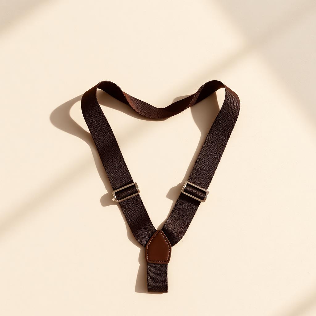 The UNSTRCT Dress Braces in Dark Brown, laid flat