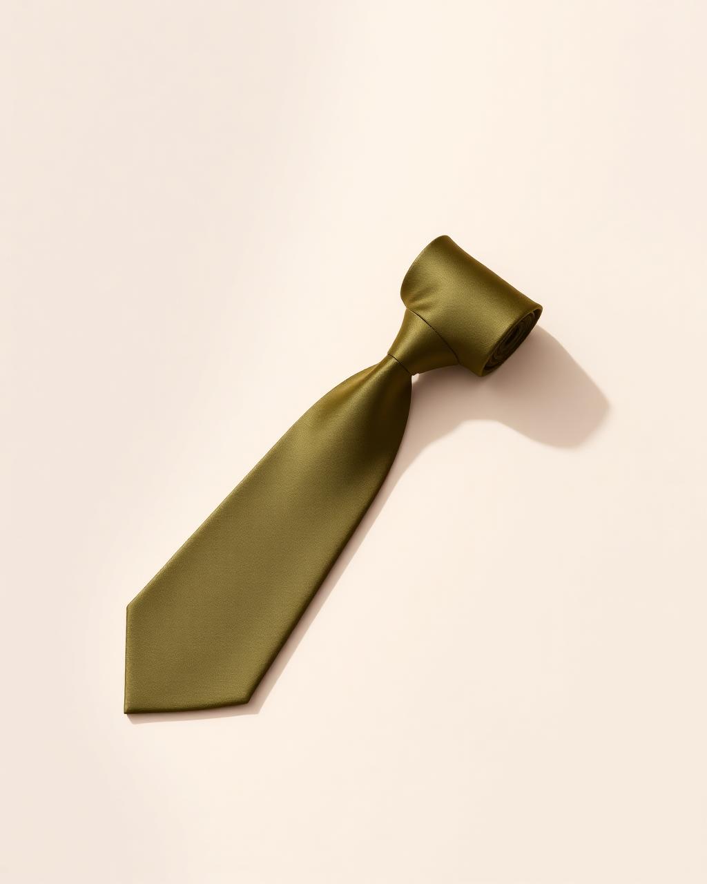 The UNSTRCT Tie in Olive, laid flat