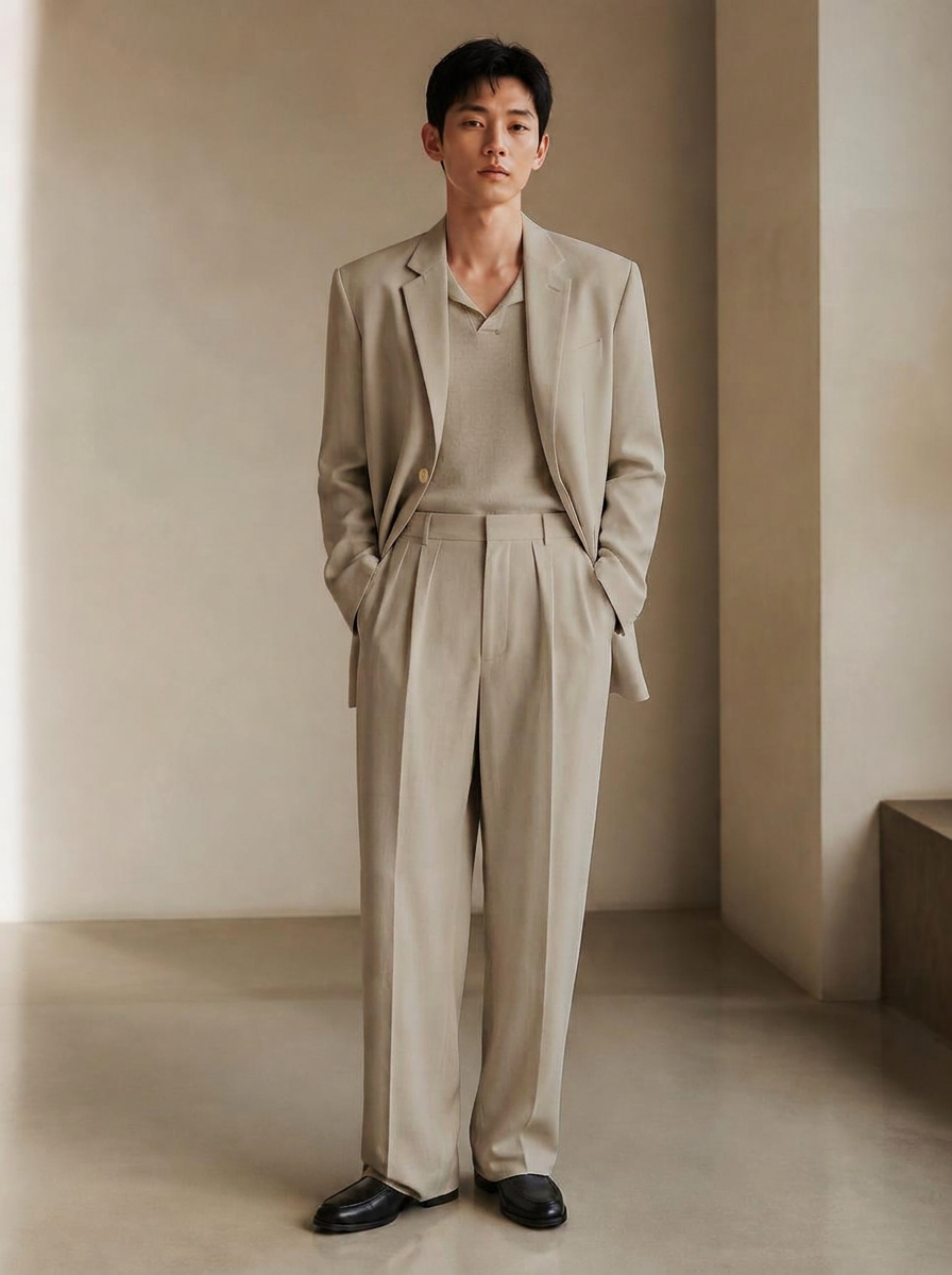 UNSTRCT suit in Stone Beige